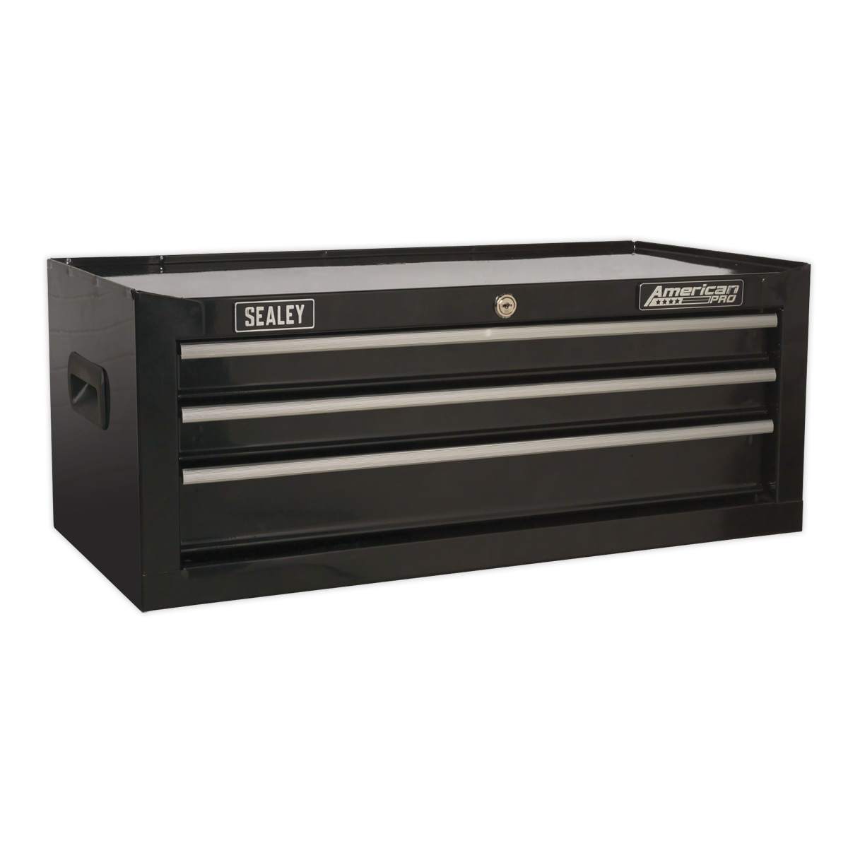 3 Drawer Mid-Box with Ball-Bearing Slides - Black