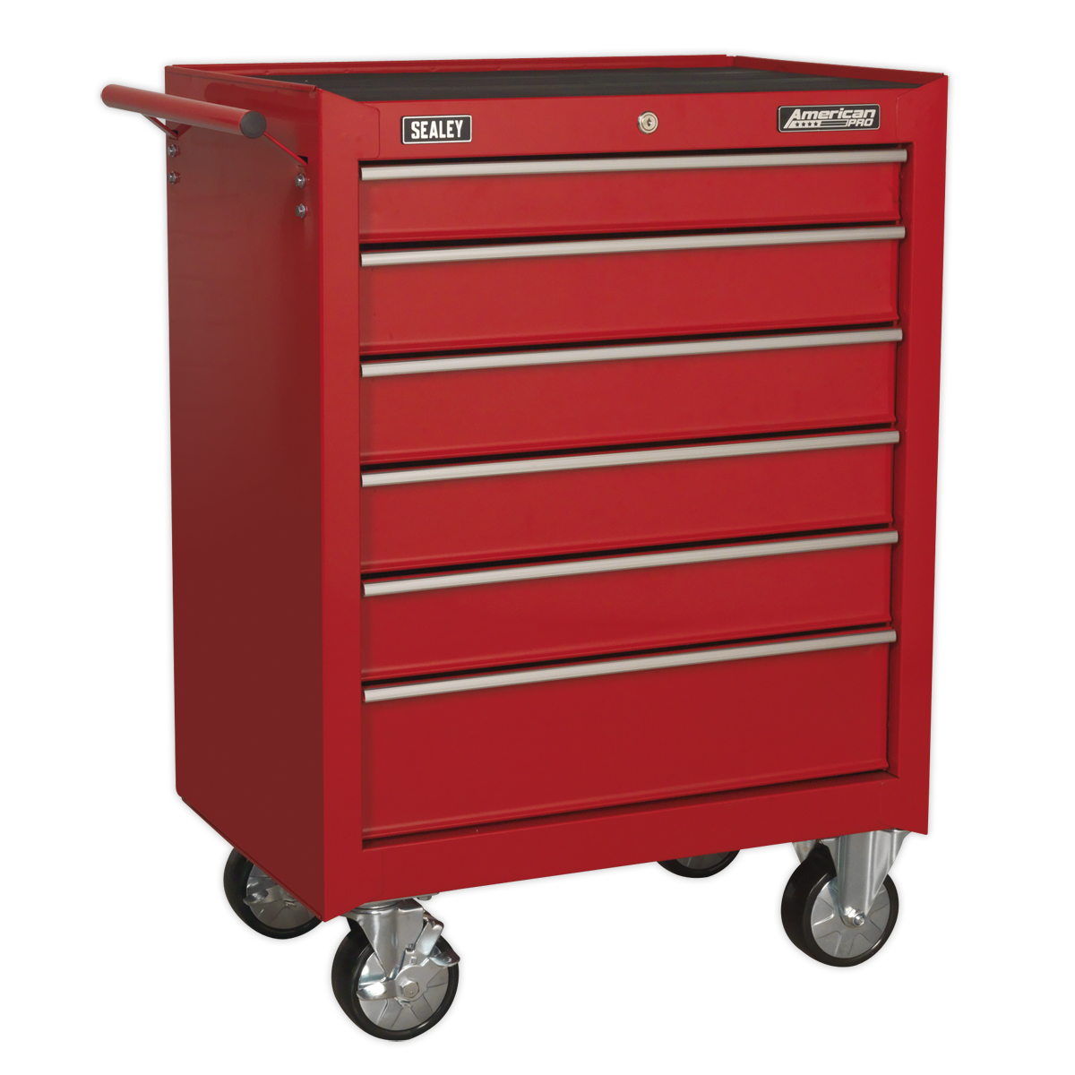 6 Drawer Rollcab with Ball-Bearing Slides - Red
