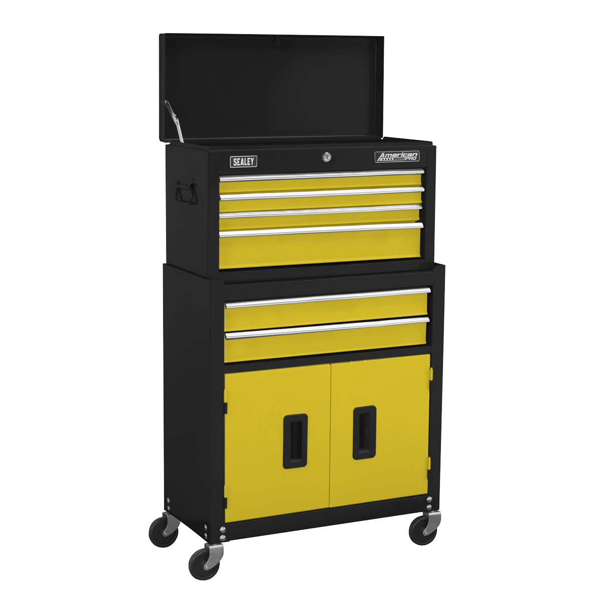 6 Drawer Topchest & Rollcab Combination with Ball-Bearing Slides - Yellow
