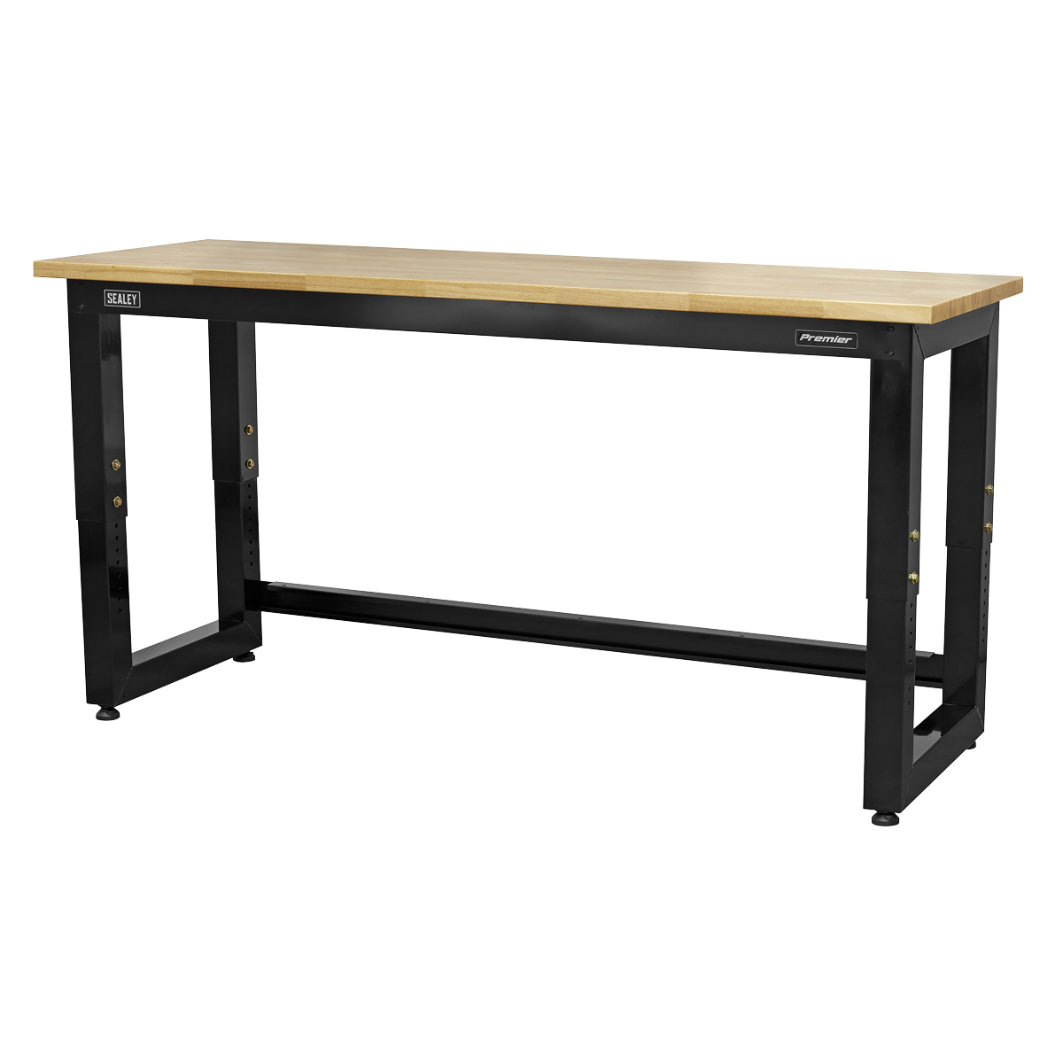 1830mm Heavy-Duty Steel Adjustable Workbench with Wooden Worktop