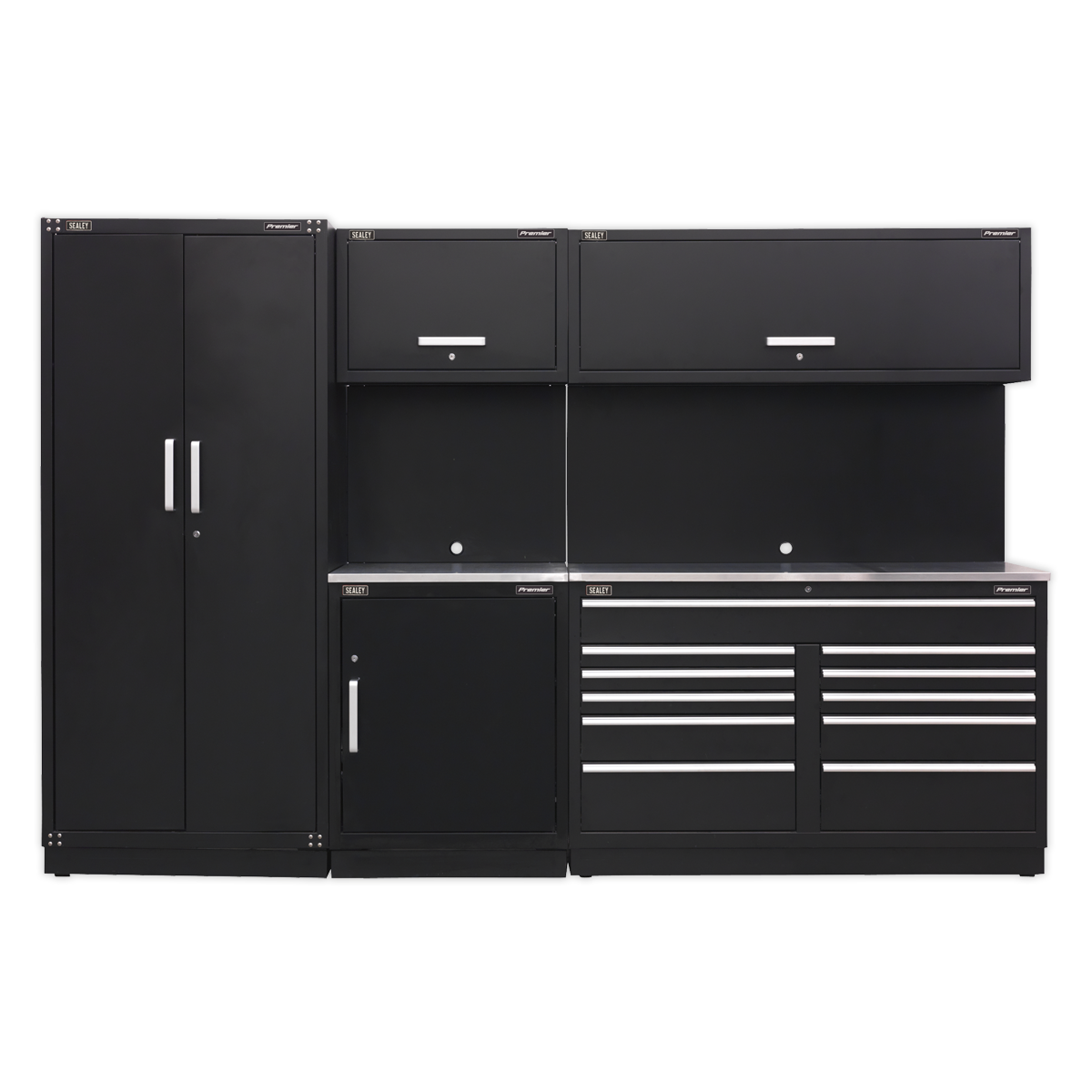 Premier 3.3m Storage System - Stainless Worktop