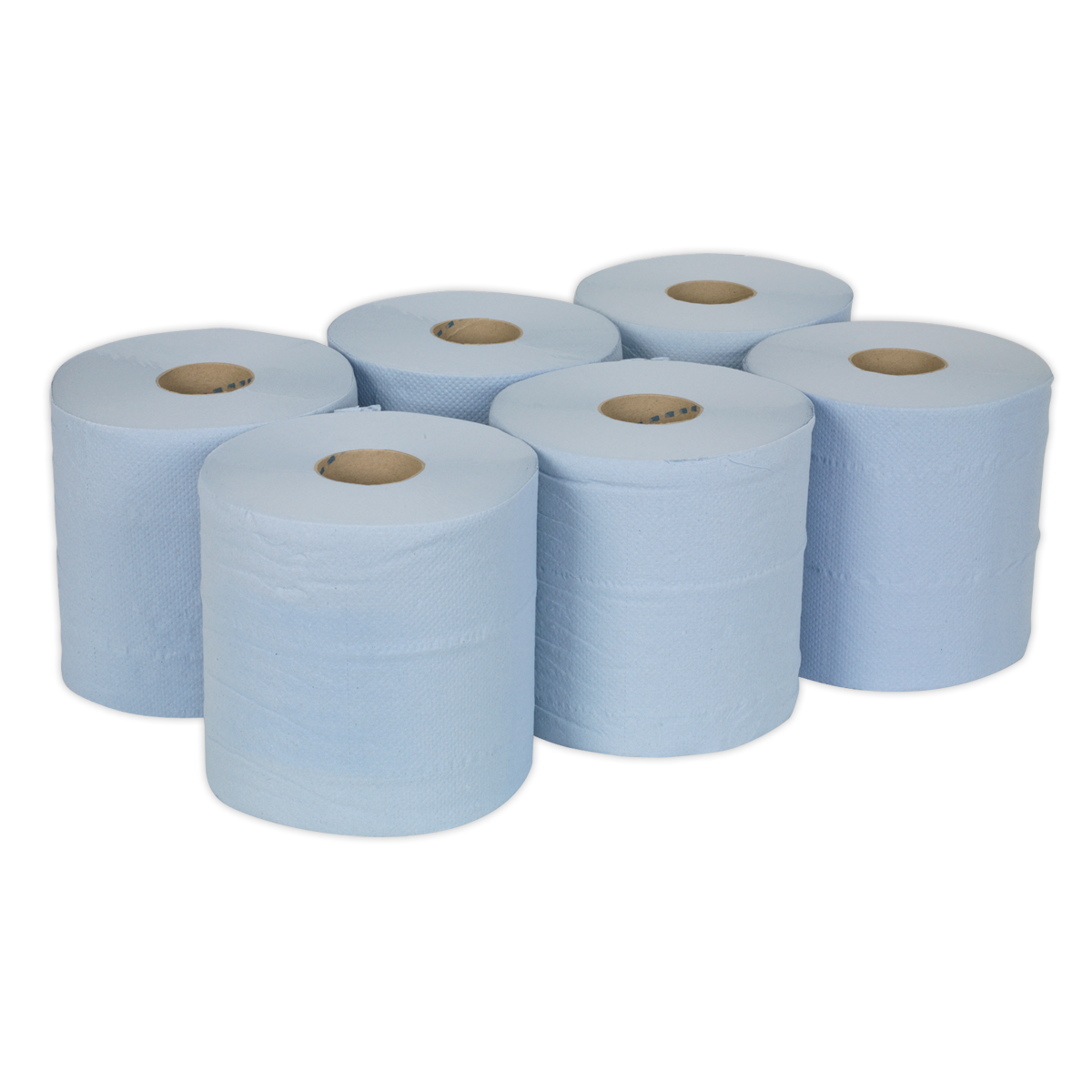 150m Blue Embossed 2-Ply Paper Roll - Pack of 6