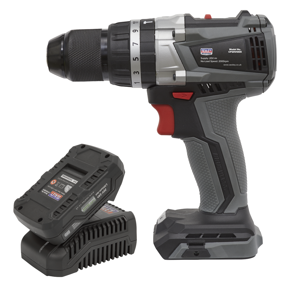 20V SV20 Series Ø13mm 2Ah Brushless Combi Drill Kit
