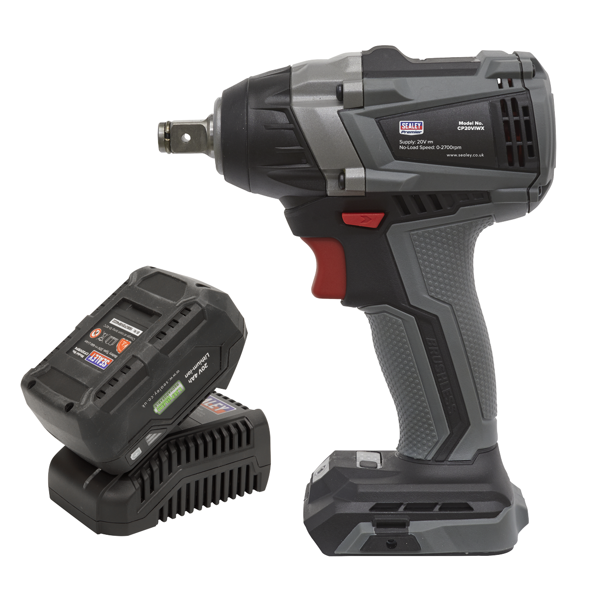 20V SV20 Series 4Ah 1/2"Sq Drive Brushless Impact Wrench Kit 350Nm