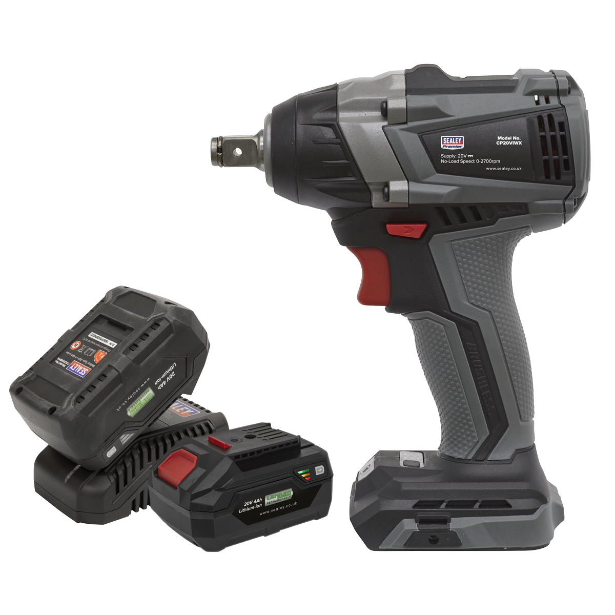 20V SV20 Series 4Ah 1/2"Sq Drive Brushless Impact Wrench Kit