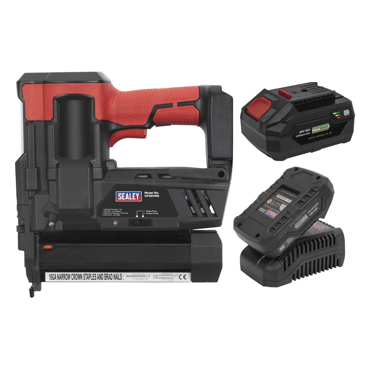 20V SV20 Series 18G Cordless Staple/Nail Gun Kit - 2 Batteries