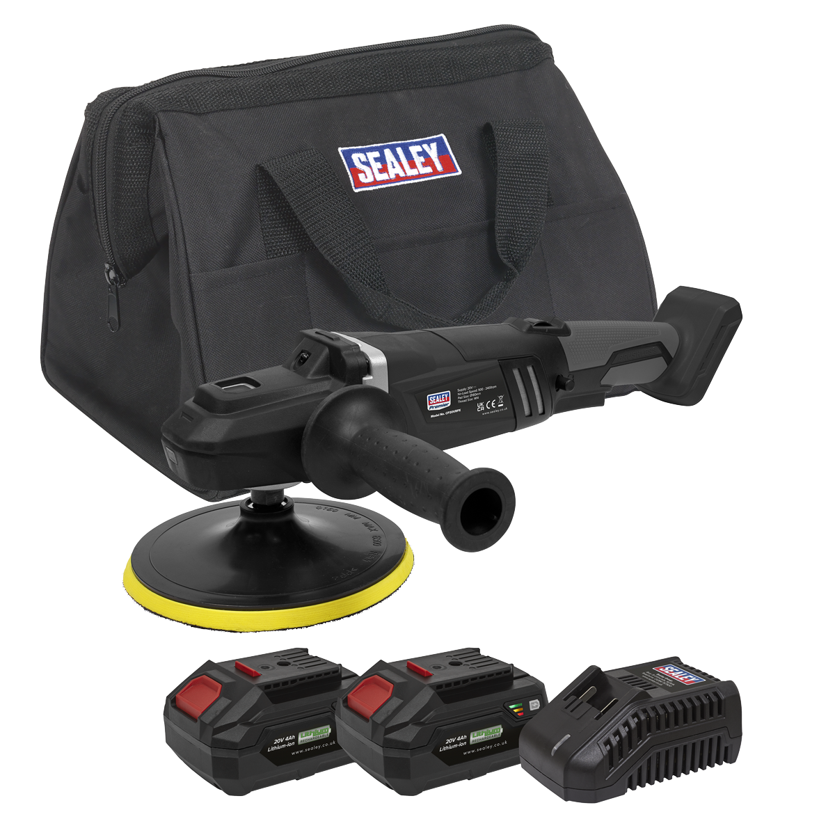 20V 4Ah SV20 Series Ø180mm Brushless Rotary Polisher Kit - 2 Batteries