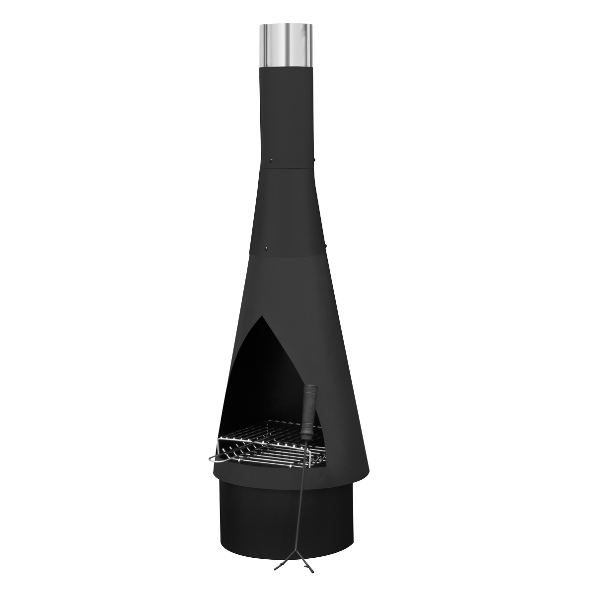 Dellonda Outdoor Chiminea - Black Steel