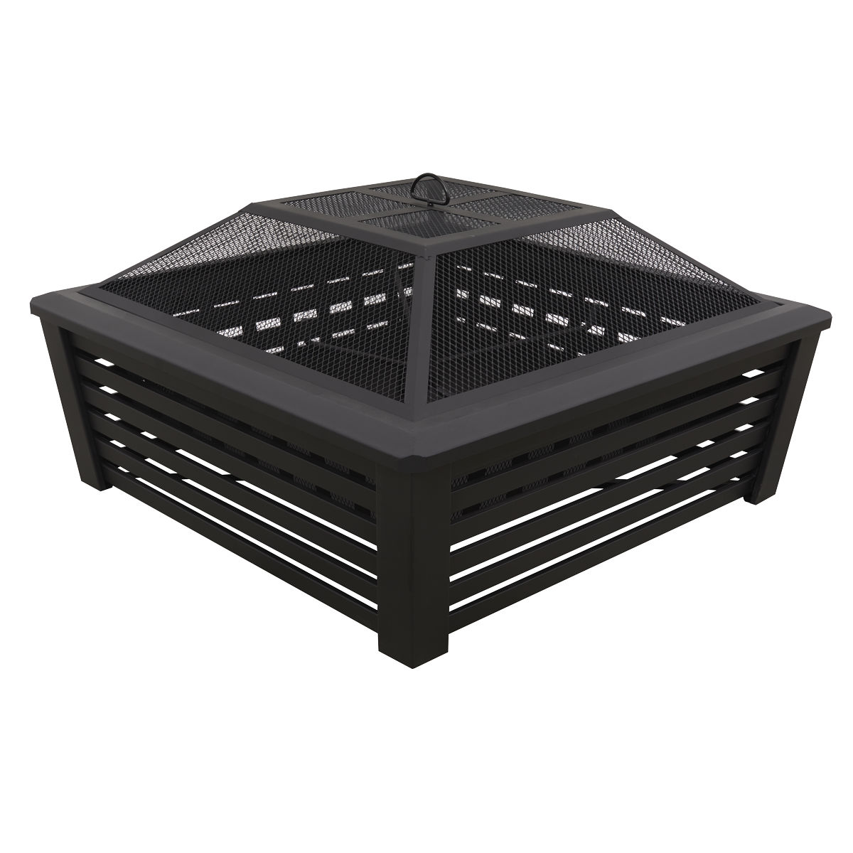 Dellonda 35" Square Outdoor Fire Pit - Black