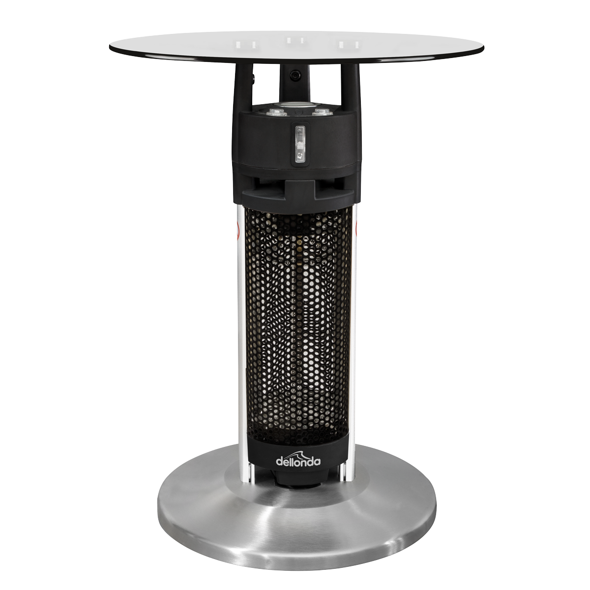 Dellonda Bistro Table with 1200W Heater - Black/Stainless Steel