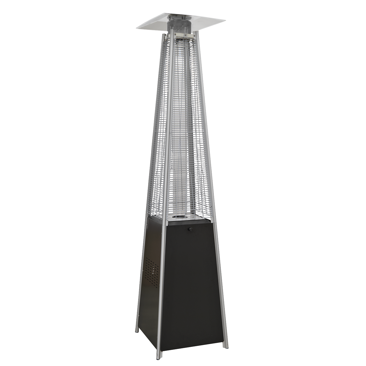 Dellonda 13kW Pyramid Gas Outdoor Patio Heater - Black/Stainless Steel