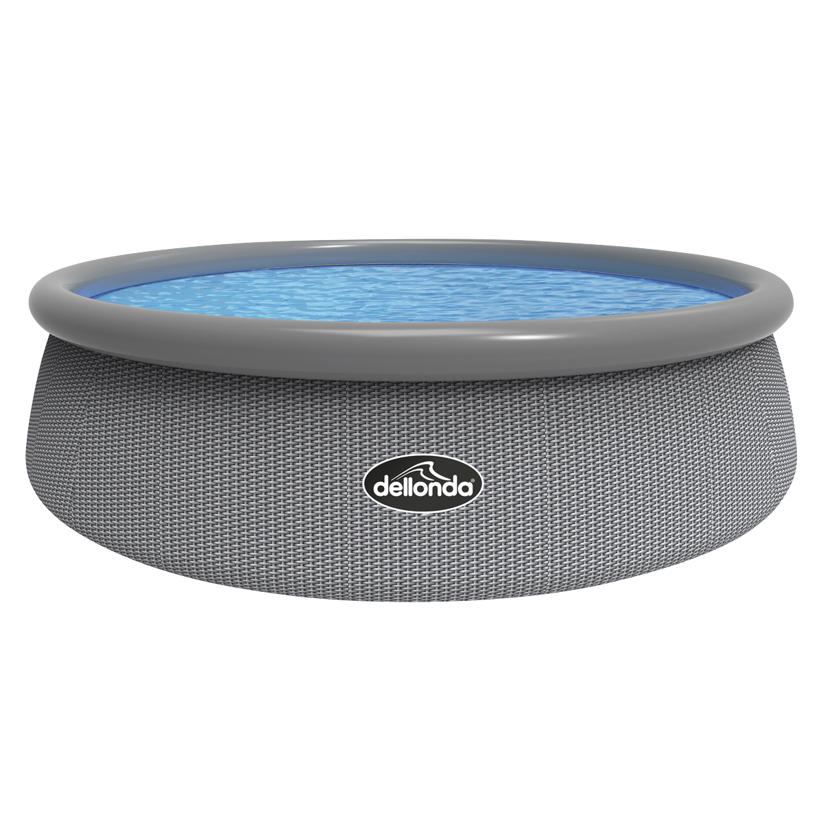 Dellonda 15ft Grey Rattan Paddling/Swimming Pool & Pump