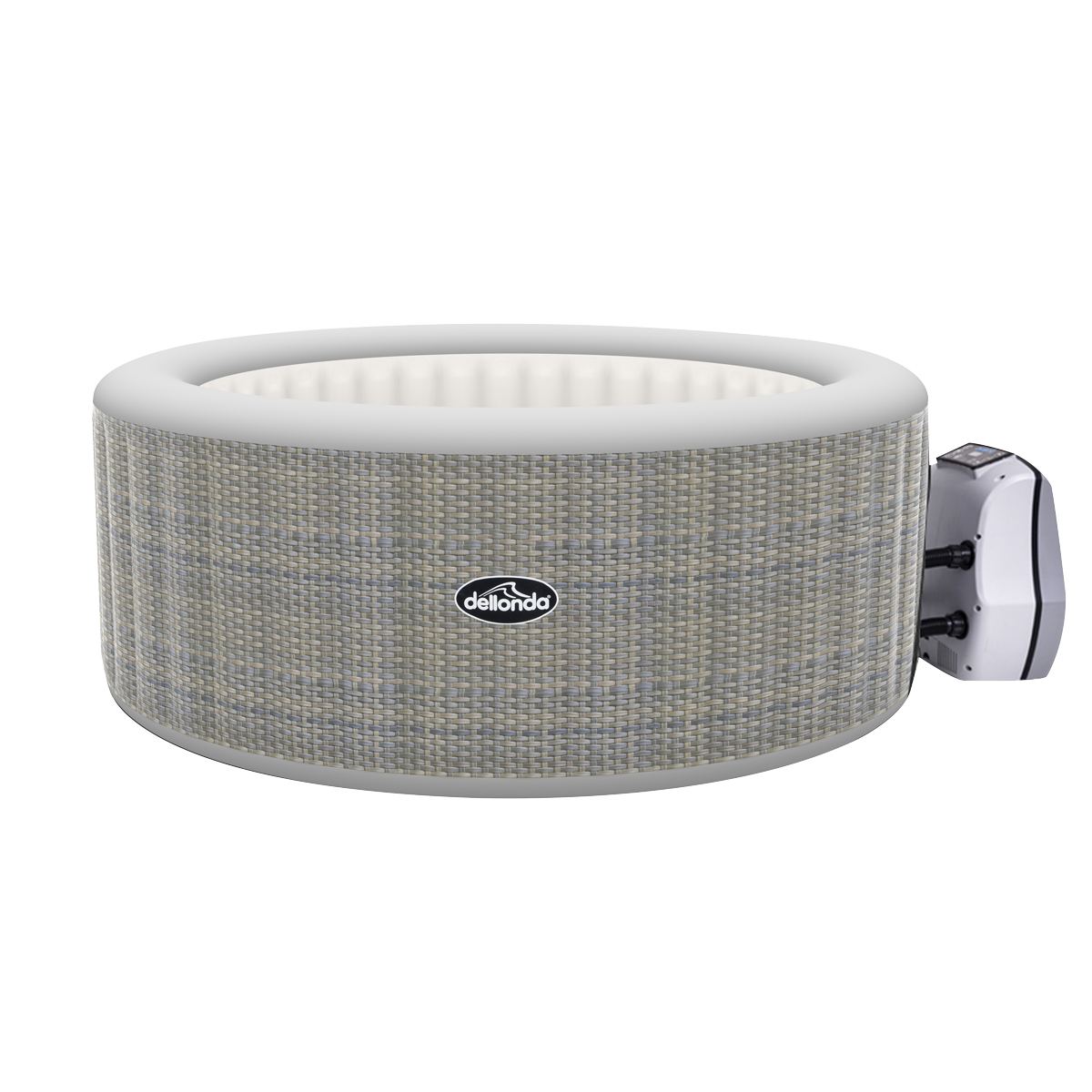 Dellonda 4-6 Person Inflatable Hot Tub Spa with Smart Pump - Rattan Effect