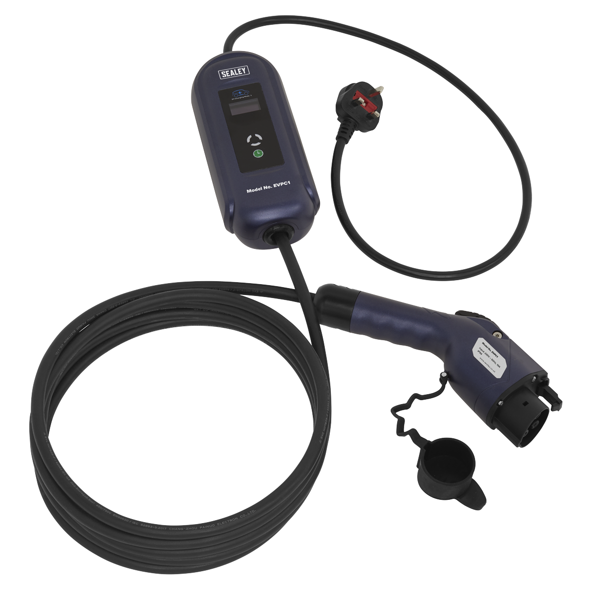 10A Type 1 to UK 3-Pin Plug Portable EV Charger - 5m Cable