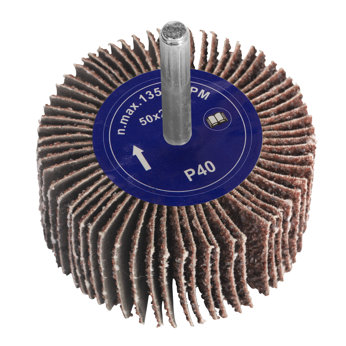 Ø50 x 25mm Flap Wheel 6mm Shaft 40Grit