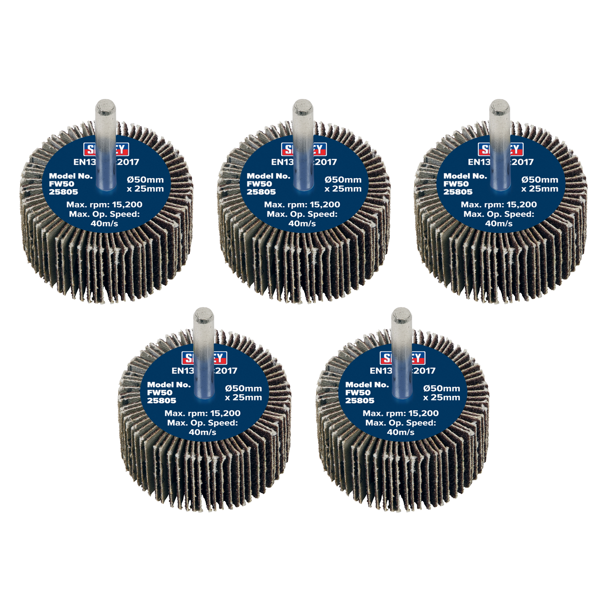 Ø50 x 25mm Flap Wheel Ø6mm Shaft 80Grit - Pack of 5