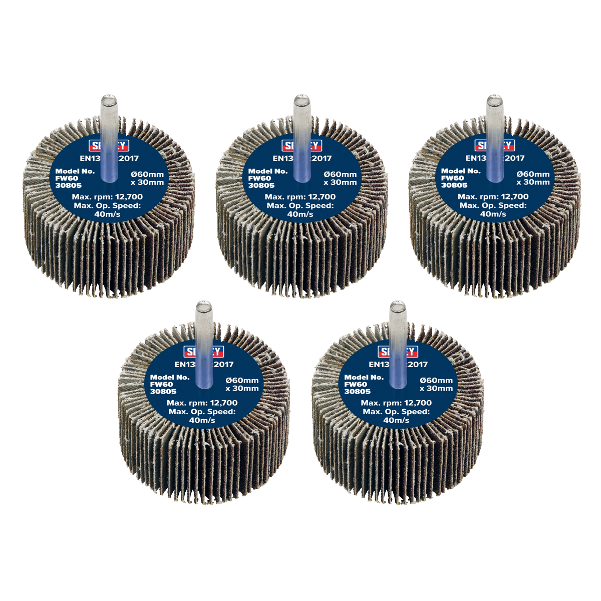 Ø60 x 30mm Flap Wheel Ø6mm Shaft 80Grit - Pack of 5