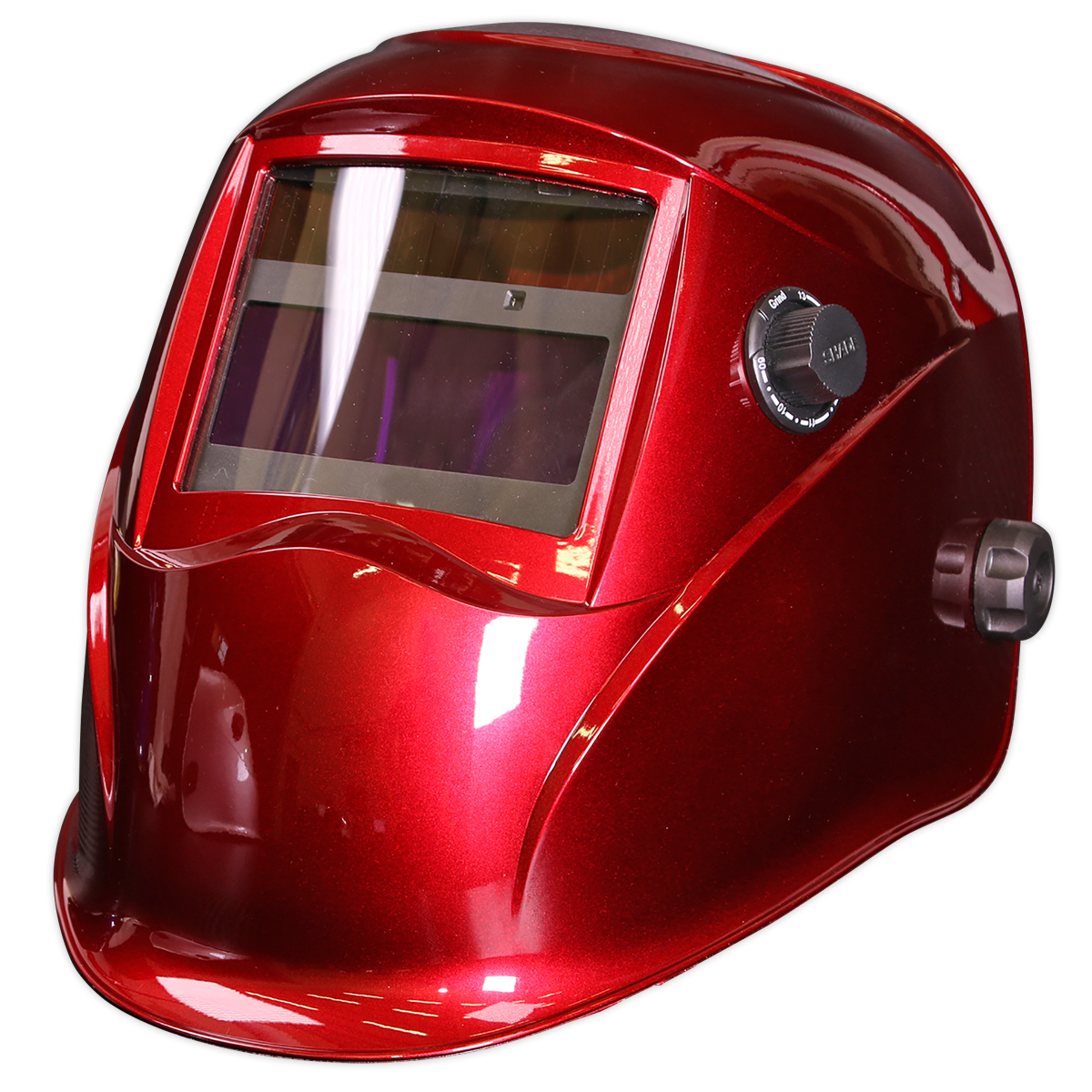 Auto Darkening Welding Helmet - Shade 9-13 - Red