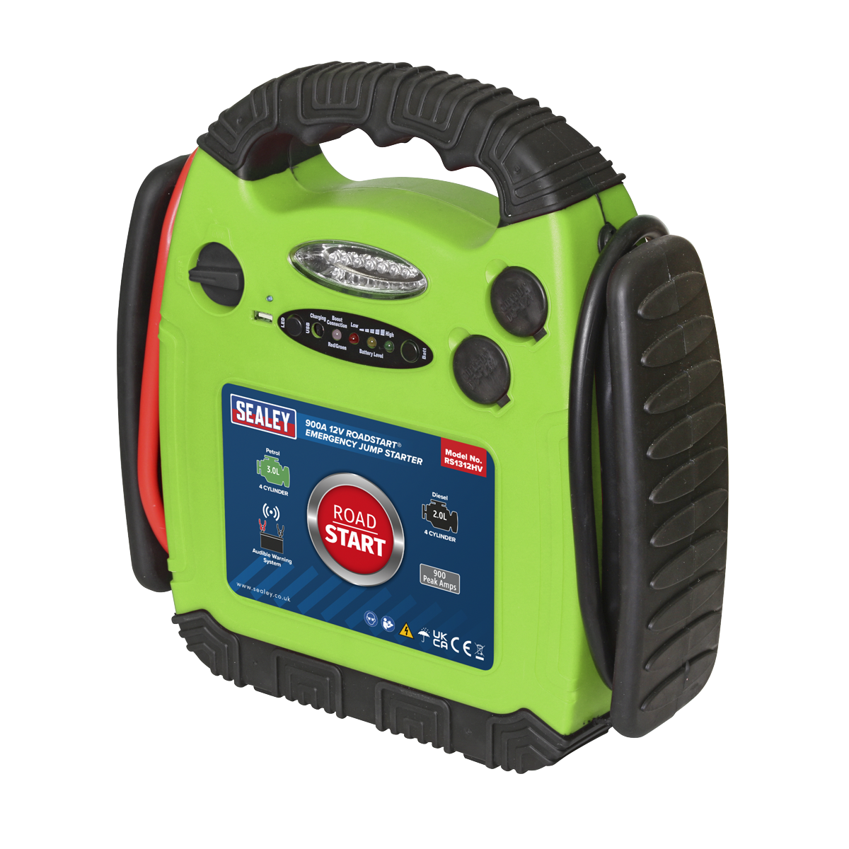 900A 12V RoadStart® Emergency Jump Starter - Hi-Vis Green