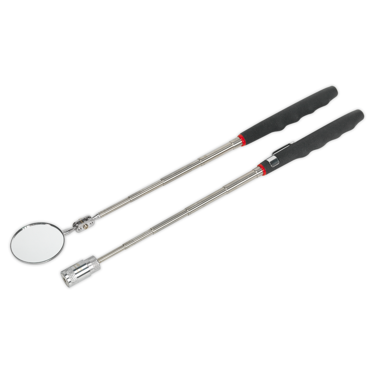2pc Telescopic Magnetic LED Pick-Up Tool & Inspection Mirror Set