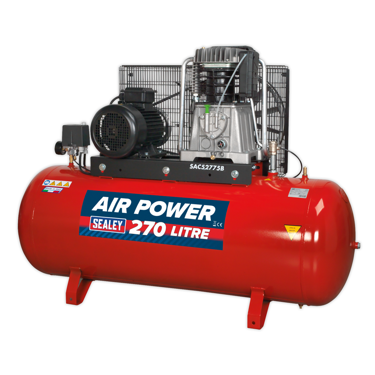 270L Belt Drive Air Compressor 7.5hp 3ph 2-Stage with Cast Cylinders