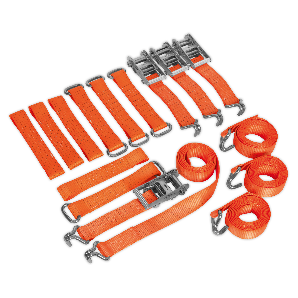 4pc Car Transporter Ratchet Strap Kit