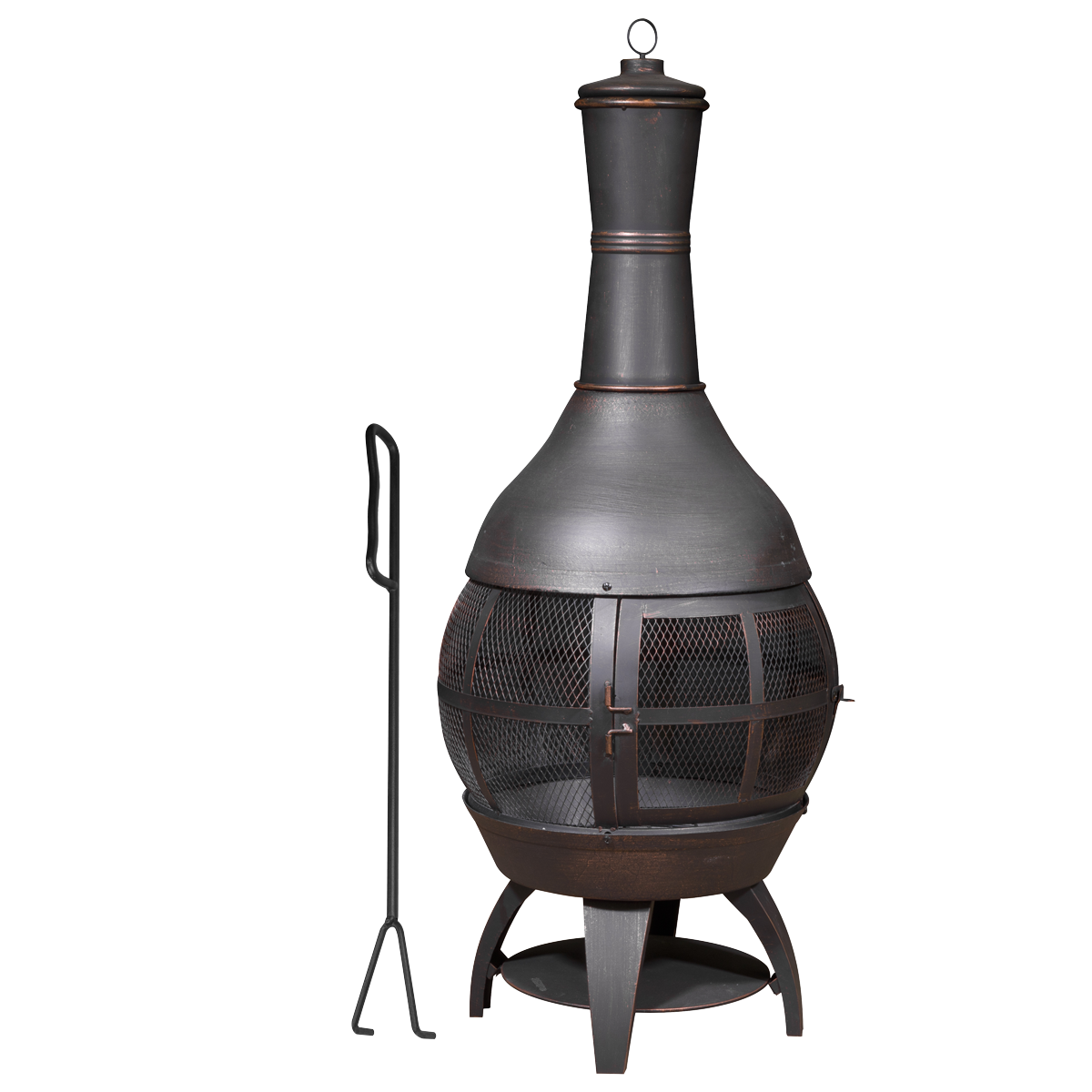 Dellonda Deluxe 360° Chiminea/Fire Pit - Antique Bronze Finish