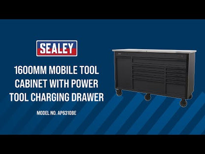 Mobile Tool Cabinet 1600mm with Power Tool Charging Drawer