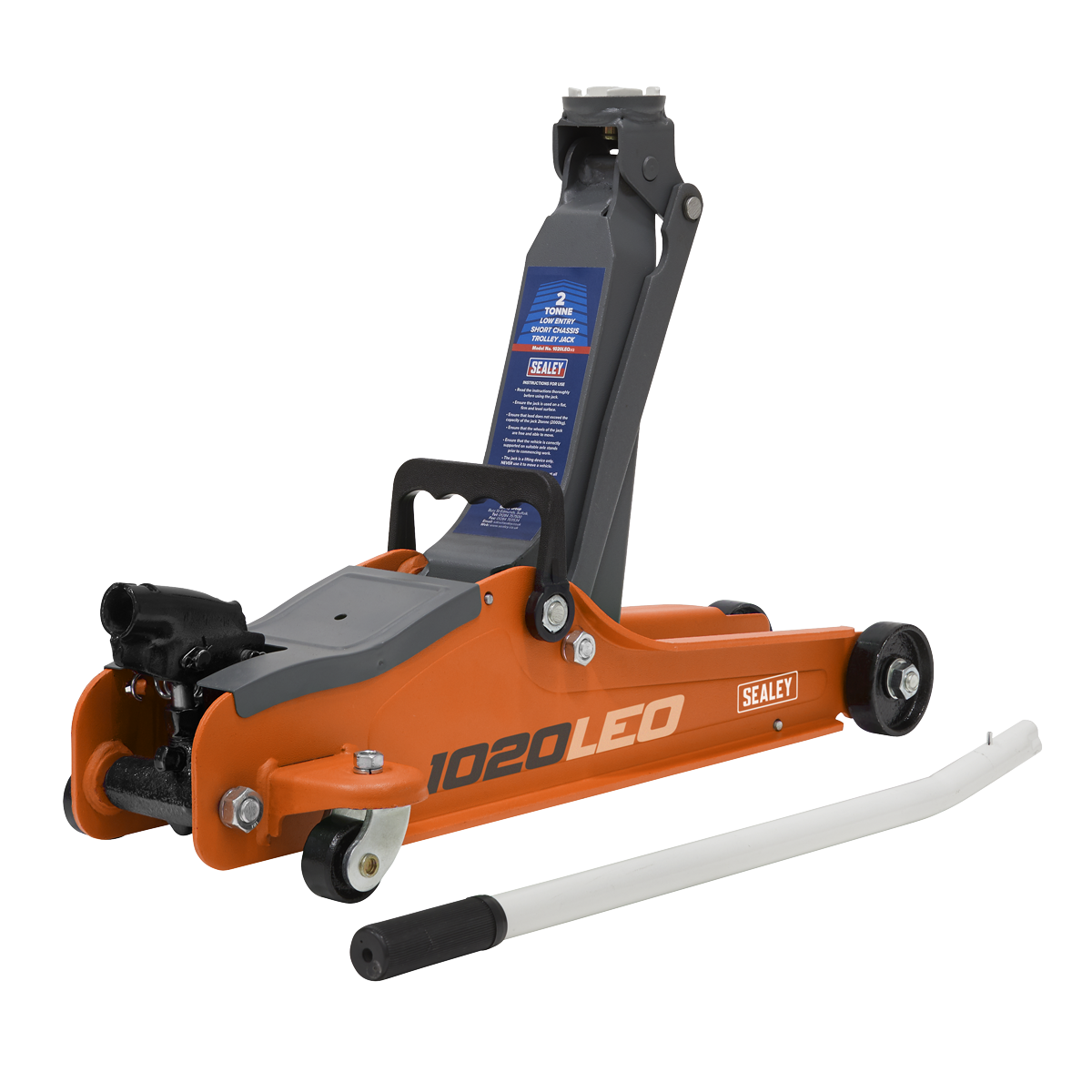 2 Tonne Low Profile Short Chassis Trolley Jack - Orange