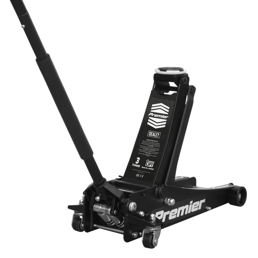 3 Tonne Low Profile Trolley Jack with Rocket Lift - Black