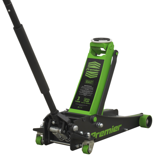 3 Tonne Low Profile Trolley Jack with Rocket Lift - Green