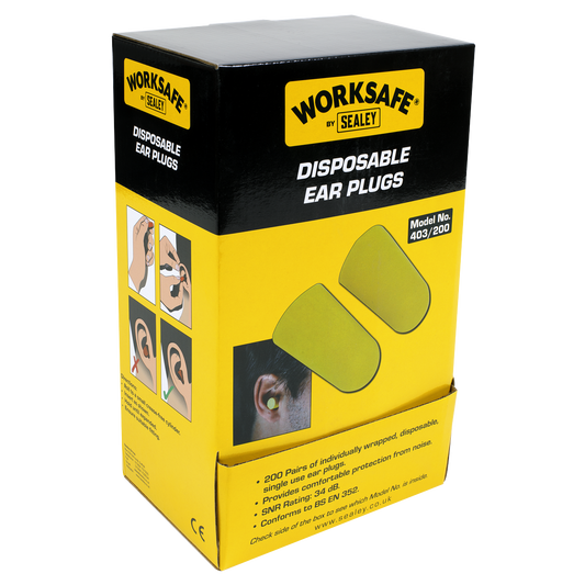 Disposable Ear Plugs - 200 Pairs