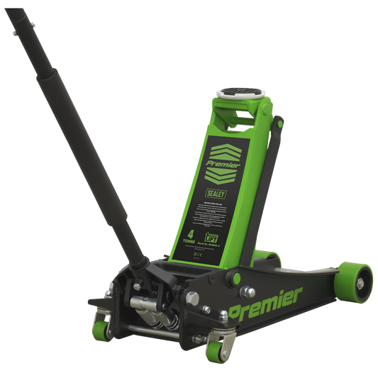 4 Tonne Low Profile Trolley Jack with Rocket Lift - Green