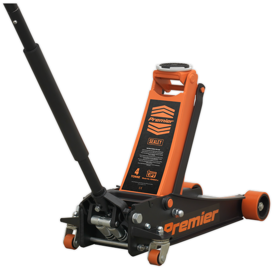 4 Tonne Low Profile Trolley Jack with Rocket Lift - Orange