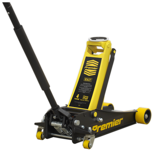 4 Tonne Low Profile Trolley Jack with Rocket Lift - Yellow