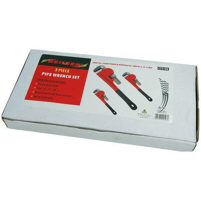 Pipe Wrench Set In Box 3 Piece