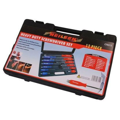 Screwdriver Set 12 Piece Heavy Duty Garage Tools