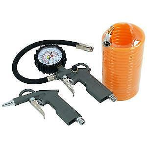 3pc Air Tool Kit Tyre Inflator Air Duster 4.5m Hose