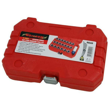 Locking Wheel Nut Stud Remover Tool Kit - 21pcs Vag