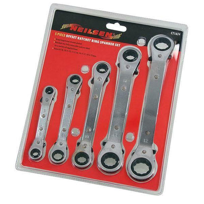 5 Piece Offset Ratchet Ring Spanner Set