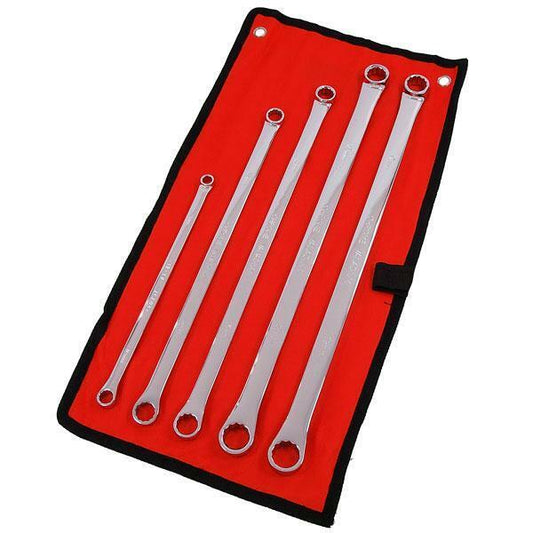 5pc Extra Long Chrome Vanadium Ring Spanner Set