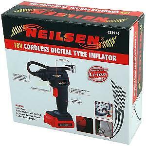 Cordless Tyre Inflator. Preset cut off. Digital Gauge