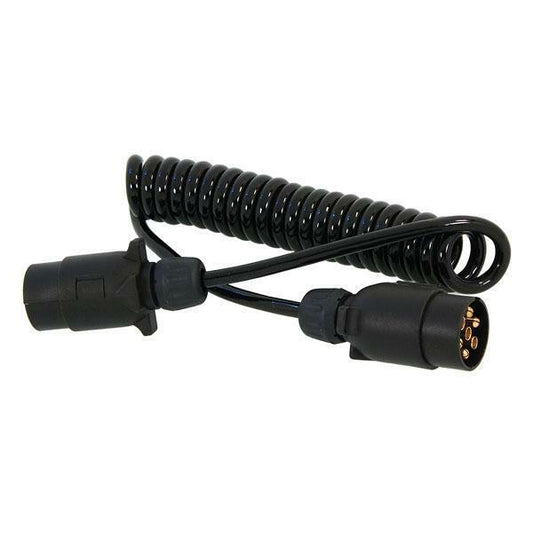 Trailer Electrics 2.5m Curly Extension Cable Male-Male