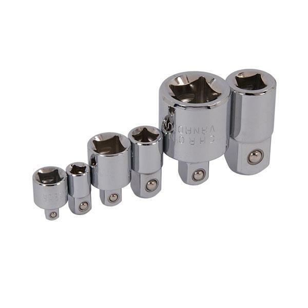 6pc Socket Drive Converter Adaptor Set 1/4" 3/8" 1/2"