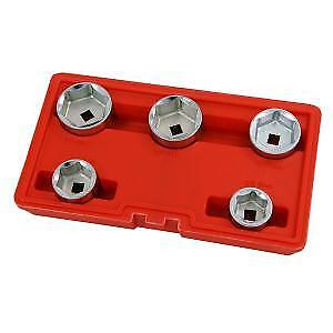 Oil Filter Socket Set Cap Wrench Kit 5 Pc 24 - 38 mm