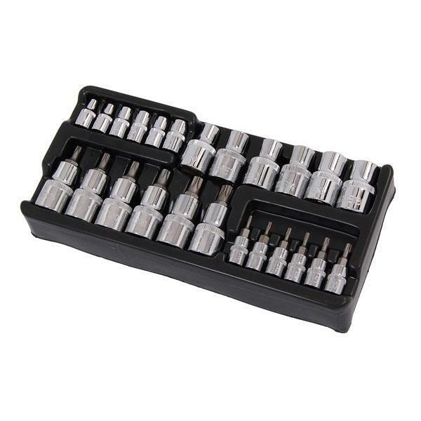 25 Piece Star Socket and Bit Set 1/4" & 1/2" Drive