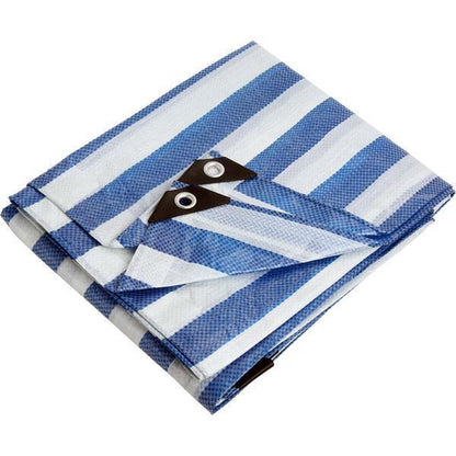 Tarpaulin 18ft x 24ft Blue/White Stripe - reinforced - 140GSM