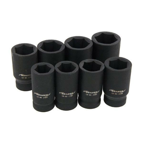 3/4" Drive Impact Socket Set Deep 8pc 24-38mm