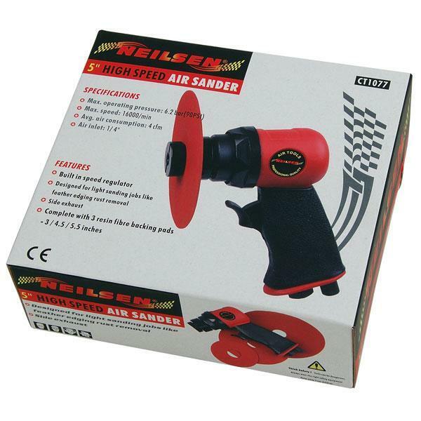 Air Powered 5" High Speed Sander w/ Resin Pads Ideal for Rust Removal