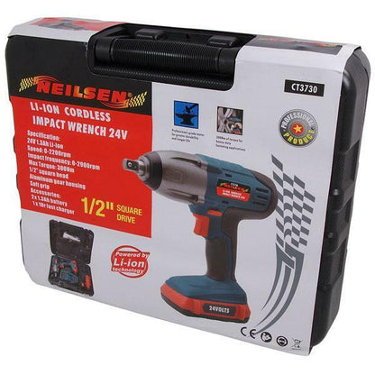 Cordless Soft Grip Impact Wrench - 24v Li-ion Battery